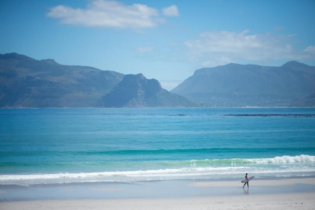 Long Beach in Kommetjie with mountains in the distance